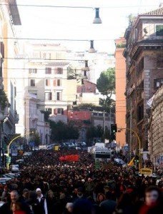 Manifestazione degli studenti contro il governo Berlusconi