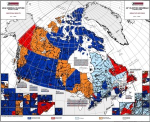 Mappa dei seggi nelle province canadesi