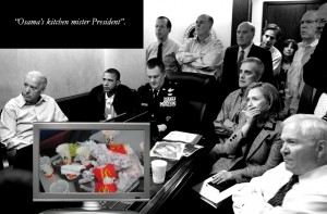La foto dello staff di Obama nella "situation room" rivista da Aglio e Cipolla