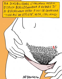 La vignetta sul referendum di Mario Natangelo uscita sul Misfatto