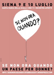 La locandina della manifestazione Se non ora quando di Siena