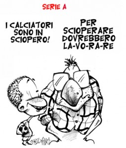Vignetta di Fogliazza sullo sciopero dei calciatori