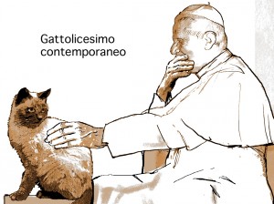 La vignetta "Gattolicesimo contemporaneo" di Emanuele Fucecchi