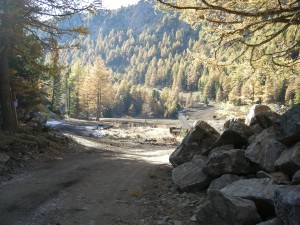 Una pista di montagna