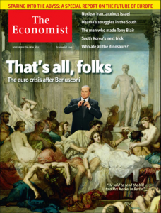 La copertina dell'Economist del 12 novembre 20110 con il saluto "That's all folks" a Berlusconi