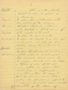 Manoscritto inedito Chaplin