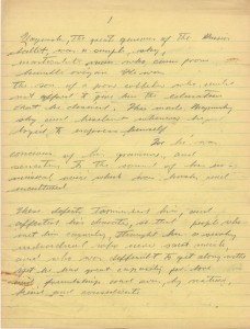 Manoscritto inedito Chaplin