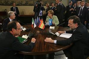 vertice Monti Merkel Rajoy Holland (foto LaPresse)