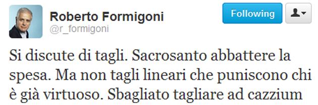 Formigoni tweet