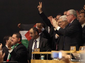 Abu Mazen dopo la votazione all'assemblea generale delle Nazioni unite su Palestina