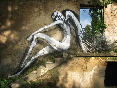 "Angel" di Ale Senso al Street art Festival di Mostar (Bosnia Erzegovina)